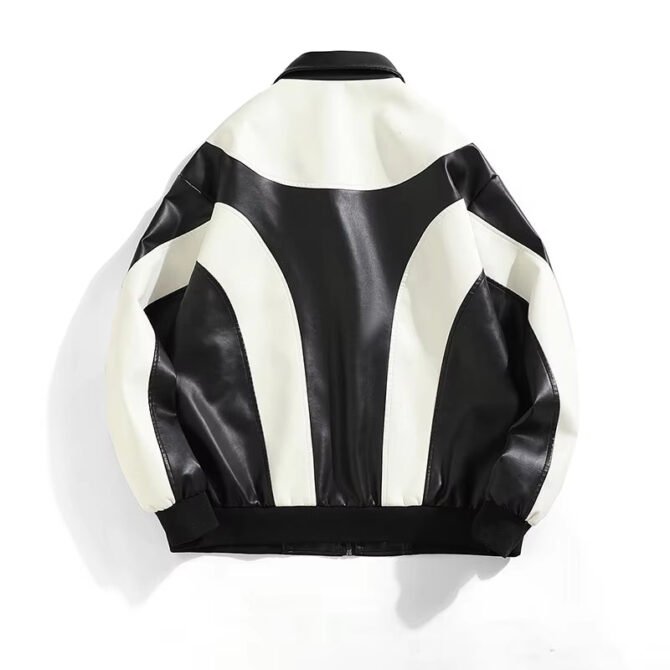 Autumn and Winter Hip Hop Men'S Faux Leather Jacket, Padded Windbreaker, Motorcycle Biker Bomber Coat