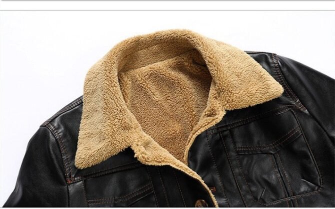Men's Casual Leather Jacket – Slim Fit, Stylish & Warm Outerwear